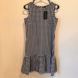 NWT Tommy Hilfiger Gingham Sleeveless Dress with Ruffled Hem Size 2